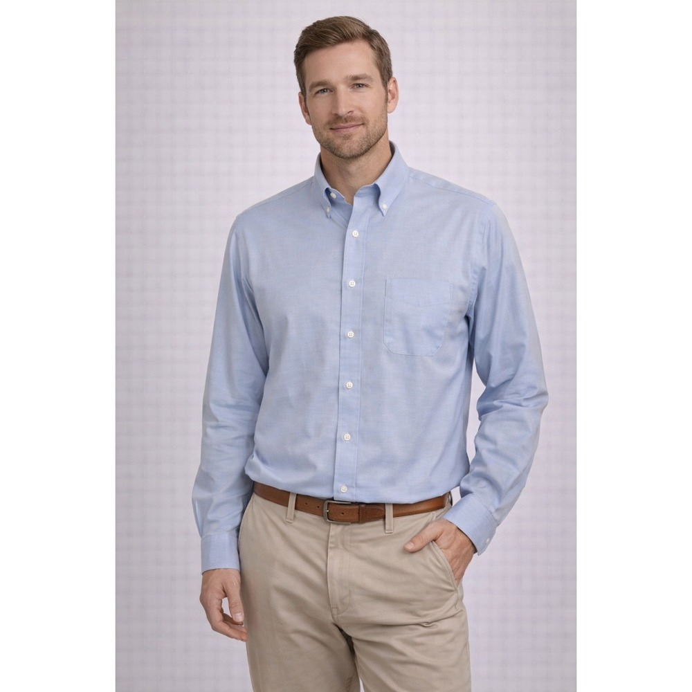 Brooks Brothers Sky Blue‎ Cotton Dress Shirt Size 16-32
